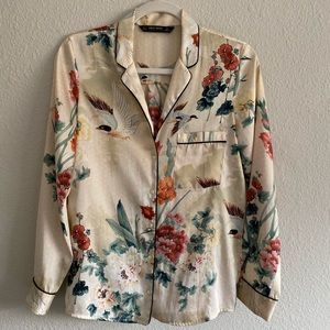 Zara Pajama Style Blouse